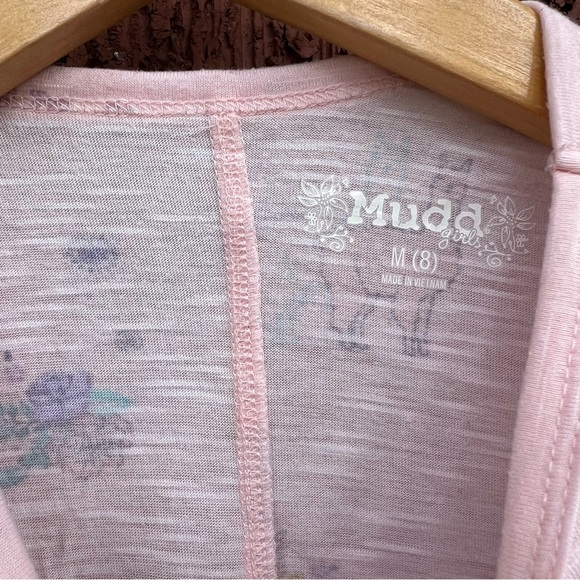 Mudd Light Pink Llama Floral Graphic Long Sleeve Top - Picture 3 of 3